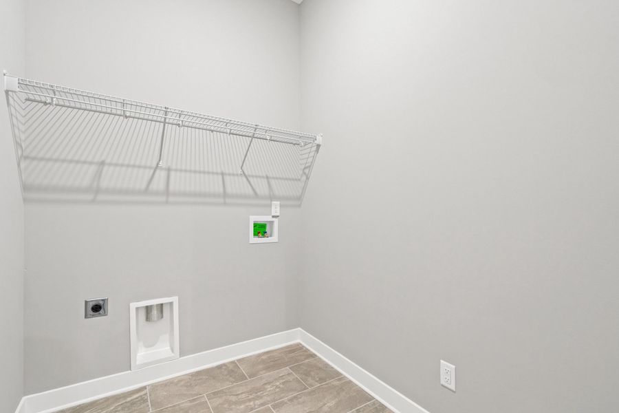 Laundry room with hookup for an electric dryer and washer hookup