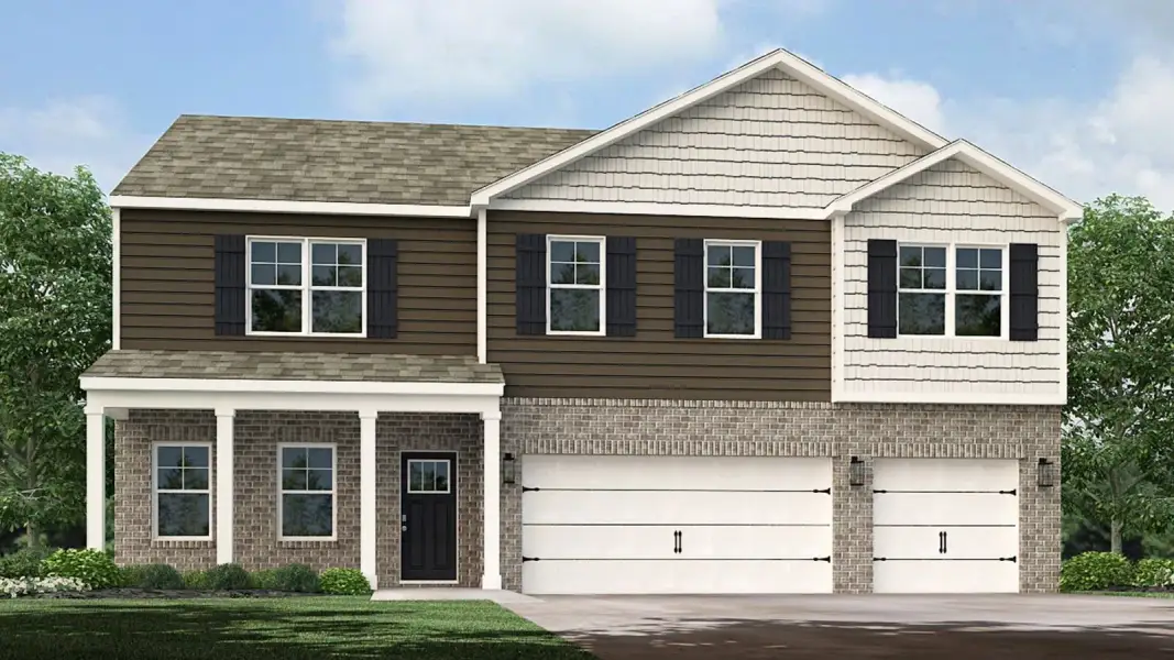 Representative exterior photo of a completed home built from the Mansfield by D.R. Horton in Reina Vista, Loudon, TN (Image 2). Representative exterior photo of a completed home built from the Mansfield by D.R. Horton in Reina Vista, Loudon, TN (Image 2).