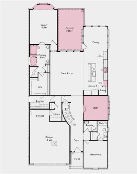 Structural options added include; Gourmet kitchen 2, bay window at primary's suite, media room, covered outdoor living 1 and study.