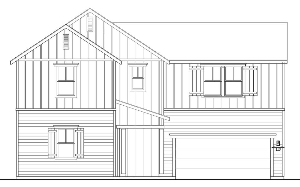 Front exterior of a new home in Urban Courtyard Homes at Easton Park, Austin, TX, highlighting curb appeal (Image 1).