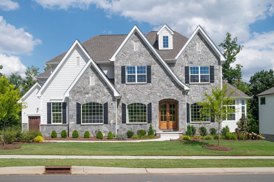 Representative exterior photo of a completed home built from the Devonshire by Keystone Custom Homes in McLean South Shore, Belmont, NC (Image 9).