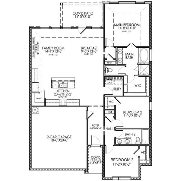 2D floor plan layout for the The Amherst by Lillian Custom Homes in Tabor Ranch, Ponder, TX (Image 6). 2D floor plan layout for the The Amherst by Lillian Custom Homes in Tabor Ranch, Ponder, TX (Image 6).