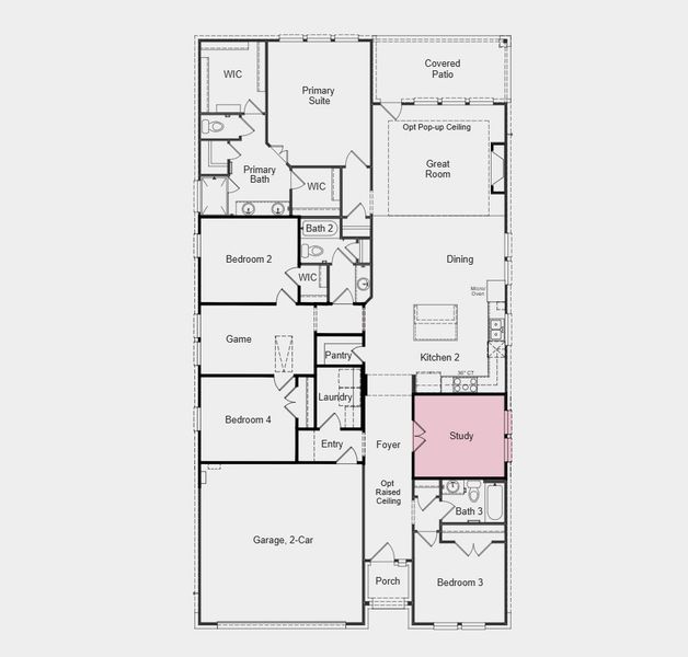 2D floor plan layout for the Merlot by Taylor Morrison in The Ranch at Uptown Celina 55s, Celina, TX (Image 3). 2D floor plan layout for the Merlot by Taylor Morrison in The Ranch at Uptown Celina 55s, Celina, TX (Image 3).