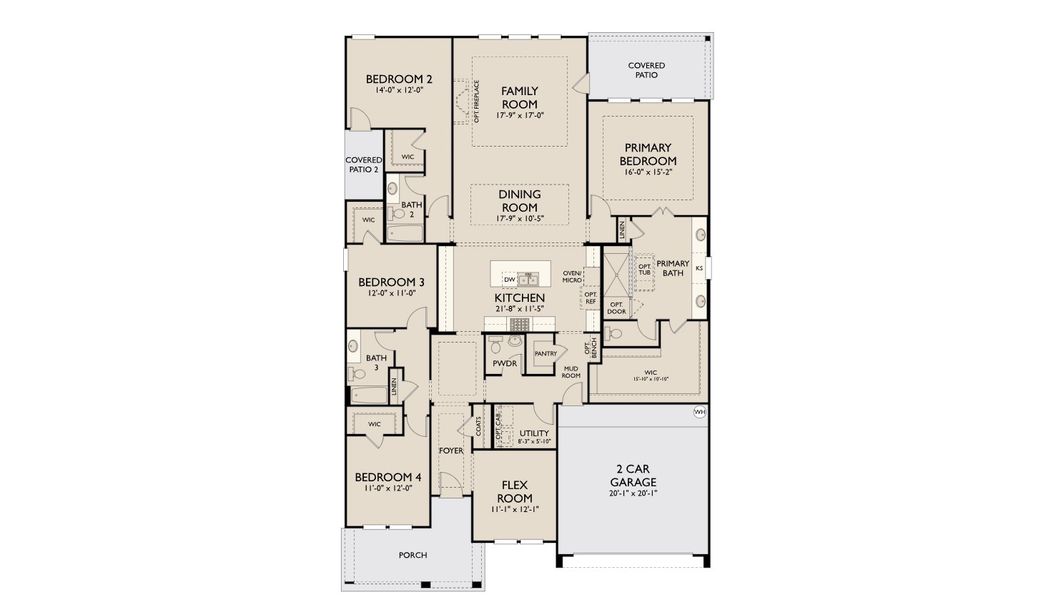 2D floor plan layout for the Bellevue by Ashton Woods in Furst Ranch, Flower Mound, TX (Image 3). 2D floor plan layout for the Bellevue by Ashton Woods in Furst Ranch, Flower Mound, TX (Image 3).