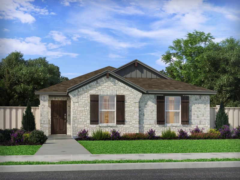 Front exterior of a home in the Colony at Cole Springs - Arbor Collection community, located in Buda, TX (Image 2).