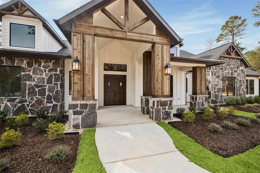 Front exterior of a new home in , Plantersville, TX, highlighting curb appeal (Image 26). Front exterior of a new home in , Plantersville, TX, highlighting curb appeal (Image 26).
