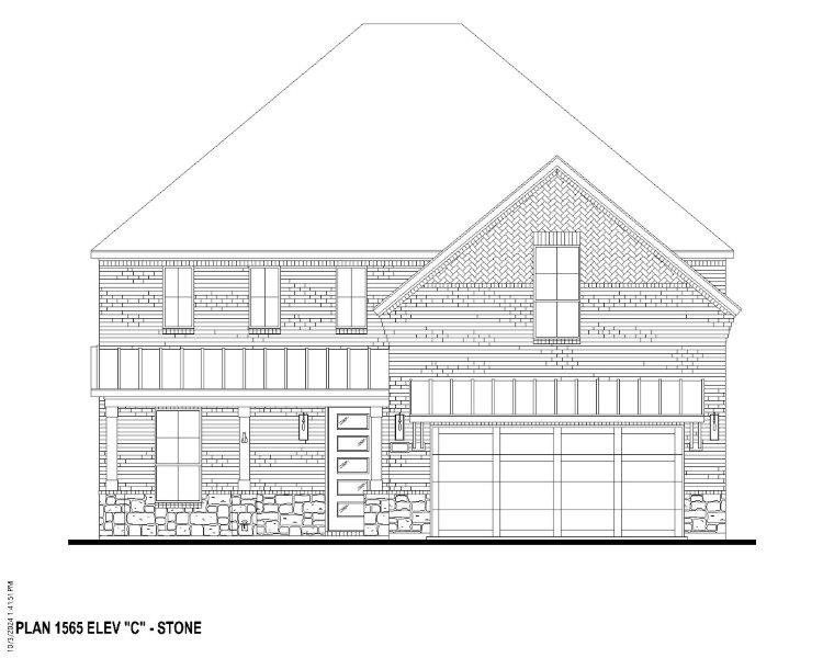 Plan 1565 Elevation C w/ Stone