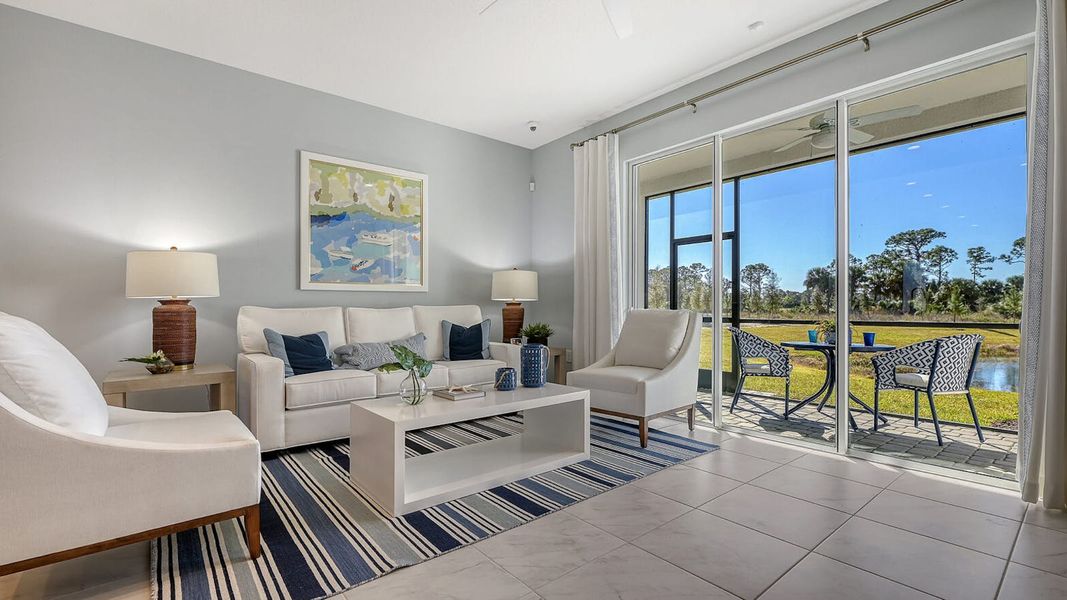 Furnished interior view inside a new home in Grand Park Real Estate and Homes for Sale in Sarasota, FL - Neal Communities, Sarasota (Image 9).