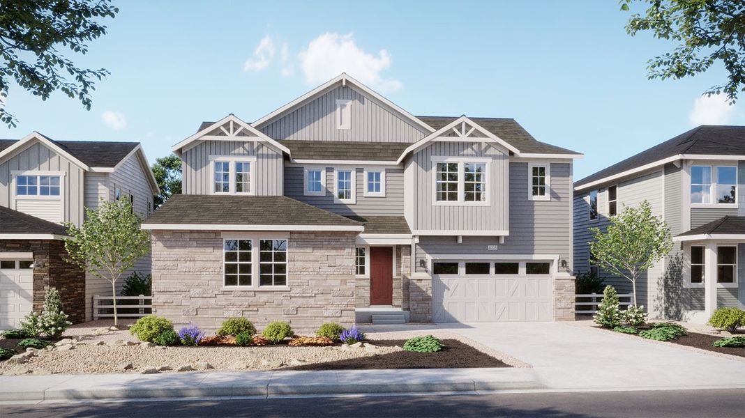 Front exterior of a home in the The Estates Collection at Murphy Creek community, located in Aurora, CO (Image 6).