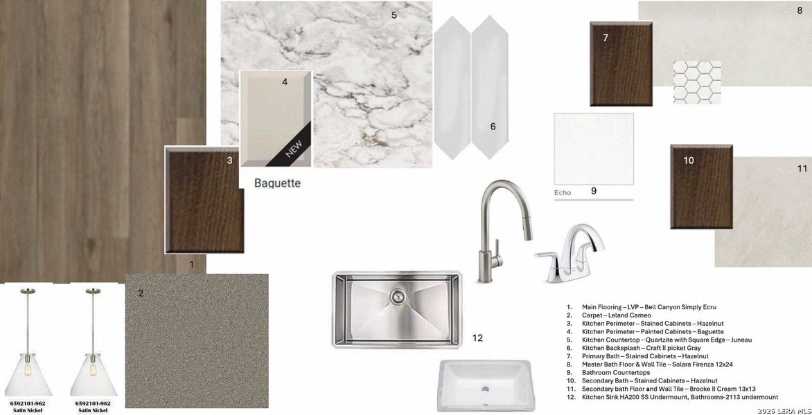 Sample of building materials used in homes in The Parklands, Schertz (Image 6).