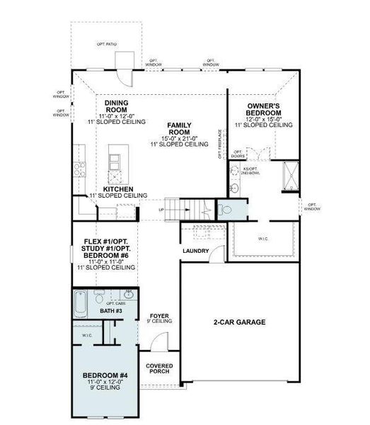 2D floor plan layout of this home in Kings Way, Denton, TX (Image 2). 2D floor plan layout of this home in Kings Way, Denton, TX (Image 2).