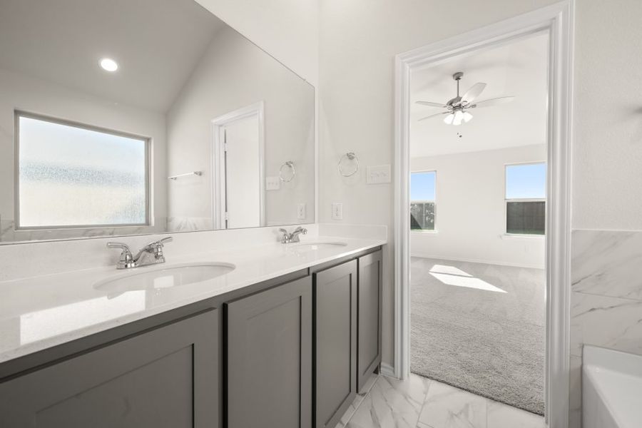 Front exterior of a new home in Myrtle Creek, Waxahachie, TX, highlighting curb appeal (Image 23).