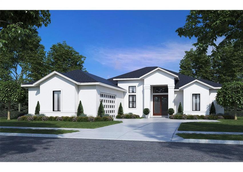 Front exterior of a new home in , Tavares, FL, highlighting curb appeal (Image 1). Front exterior of a new home in , Tavares, FL, highlighting curb appeal (Image 1).