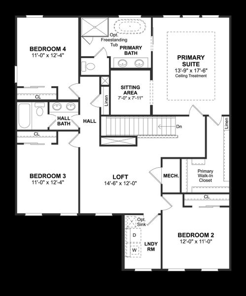 2D floor plan layout of this home in Stono Village, Hollywood, SC (Image 4).