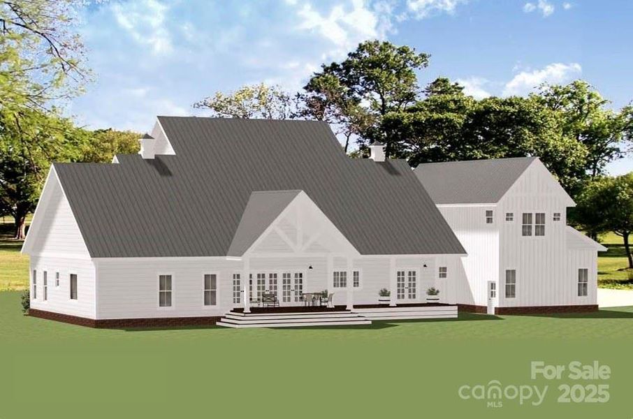 Back View of Proposed Modern Farmhouse