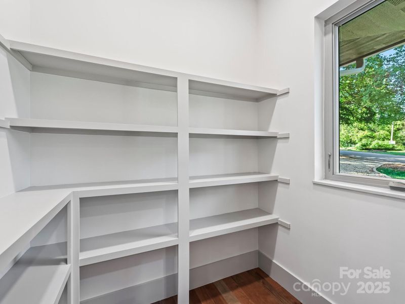 Large pantry with natural light