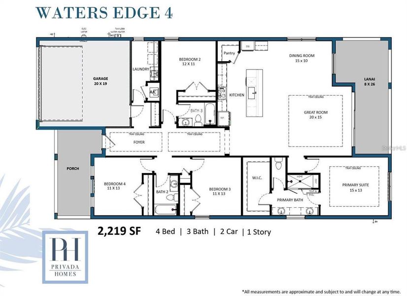 2D floor plan layout of this home in Gracewater at Sarasota, Sarasota, FL (Image 4).