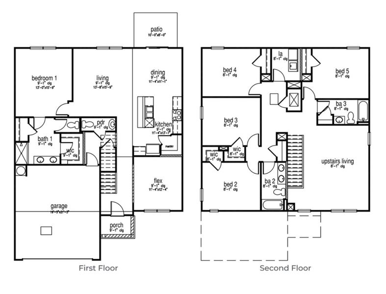 2D floor plan layout of this home in Leatherstone, Blythewood, SC (Image 2).