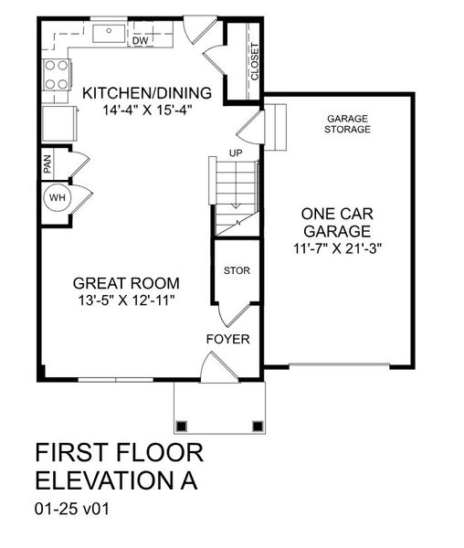 2D floor plan layout for the Dogwood by Ryan Homes in Liberty Grove, China Grove, NC (Image 3).