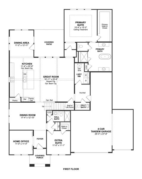 2D floor plan layout for the Mykonos by K. Hovnanian® Homes in Magnolia Trails, Needville, TX (Image 3). 2D floor plan layout for the Mykonos by K. Hovnanian® Homes in Magnolia Trails, Needville, TX (Image 3).