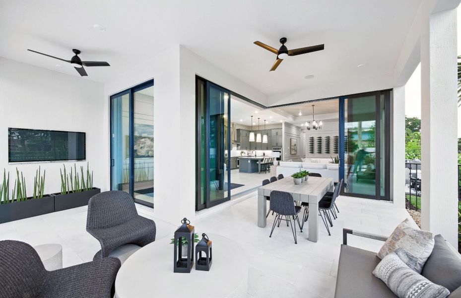 Exterior details and patio area of a home in The Reserve at Eastpointe, Palm Beach Gardens (Image 2). Exterior details and patio area of a home in The Reserve at Eastpointe, Palm Beach Gardens (Image 2).