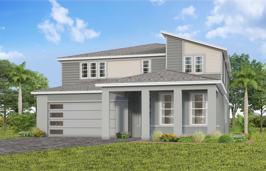 Representative exterior photo of a completed home built from the Scarlett by Pulte Homes in Lakehaven Estates, Clermont, FL (Image 15).