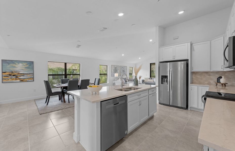 Open kitchen with plenty of natural light