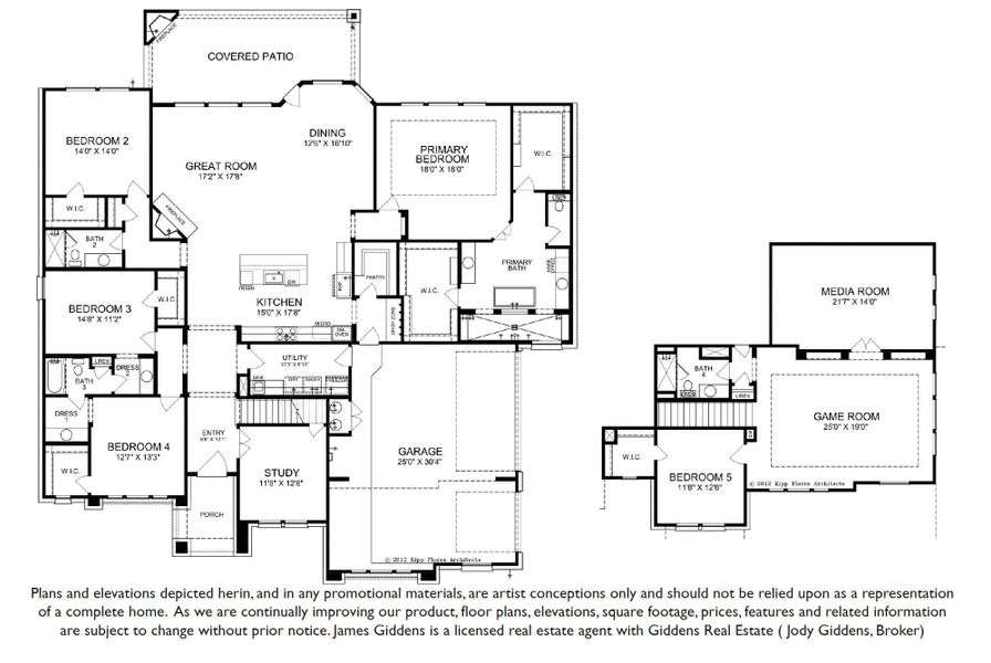 2D floor plan layout of this home in Leander Estates, Leander, TX (Image 3).