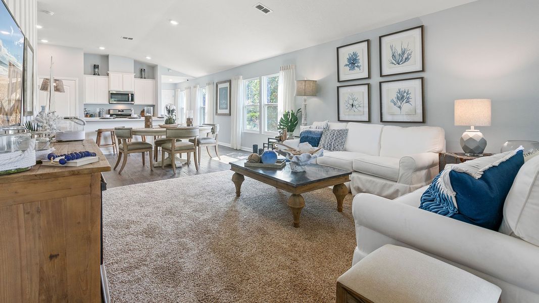 Representative furnished interior of a home built from the St. George+ by D.R. Horton in Grand Reserve, Bunnell (Image 24).
