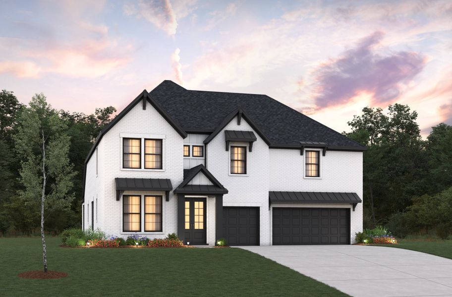 Representative exterior photo of a completed home built from the Northcliffe by Beazer Homes in Amira: Hilltop Collection, Tomball, TX (Image 23). Representative exterior photo of a completed home built from the Northcliffe by Beazer Homes in Amira: Hilltop Collection, Tomball, TX (Image 23).