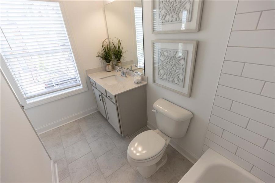 Furnished interior view inside a new home in Palisades Townhomes, Cumming (Image 22). Furnished interior view inside a new home in Palisades Townhomes, Cumming (Image 22).