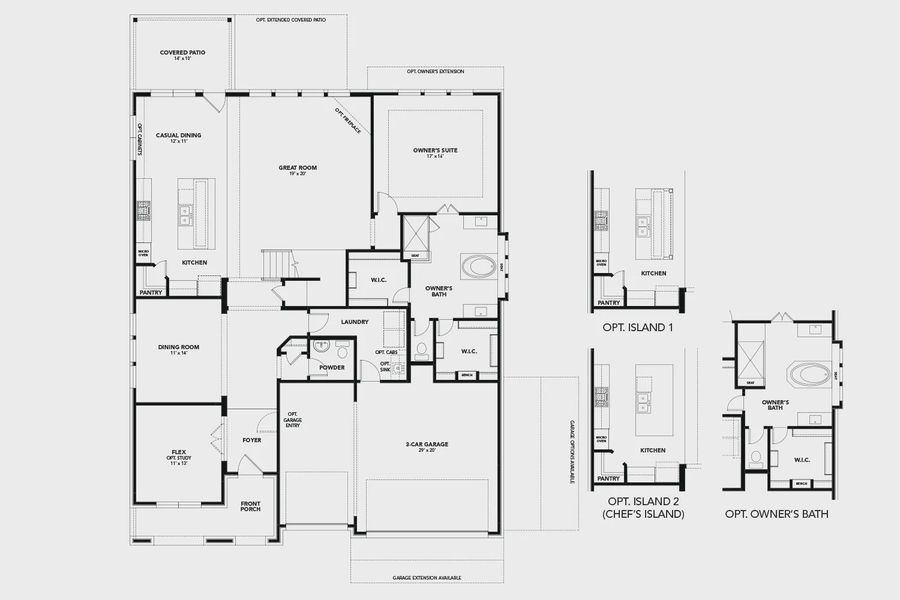 2D floor plan layout for the Cornell by Brightland Homes in Rio Vista at Kelly Ranch, Aledo, TX (Image 3).