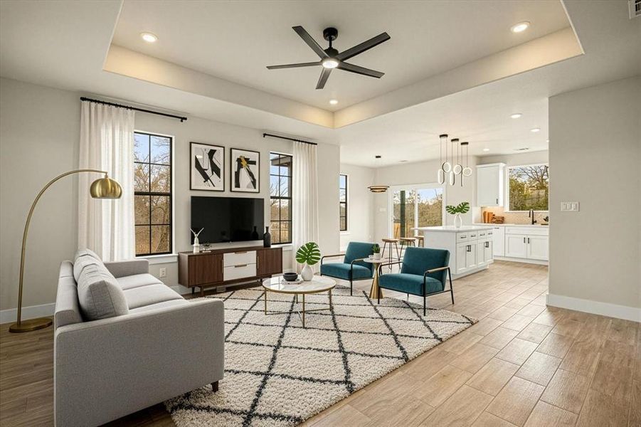 Furnished interior view inside a new home in , Granbury (Image 9). Furnished interior view inside a new home in , Granbury (Image 9).