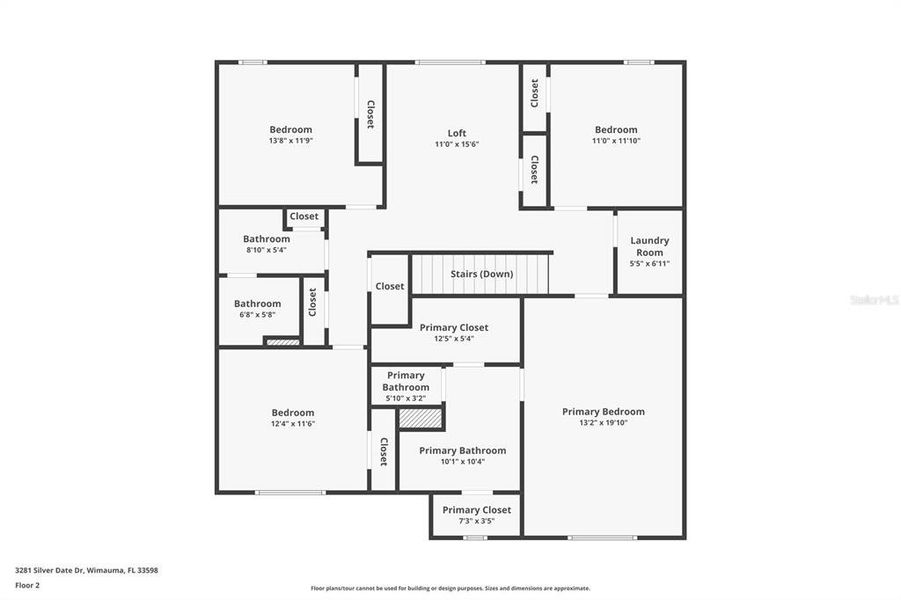 2D floor plan layout of this home in Berry Bay, Wimauma, FL (Image 2).