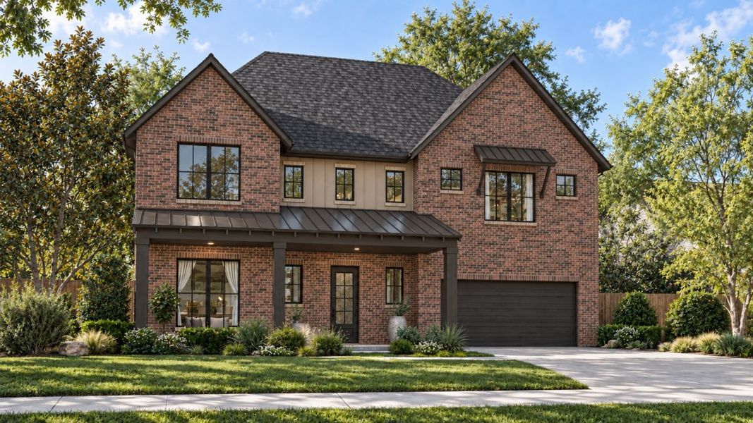 Representative exterior photo of a completed home built from the Ellis by Olivia Clarke Homes in Grand Oaks, Celina, TX (Image 3). Representative exterior photo of a completed home built from the Ellis by Olivia Clarke Homes in Grand Oaks, Celina, TX (Image 3).
