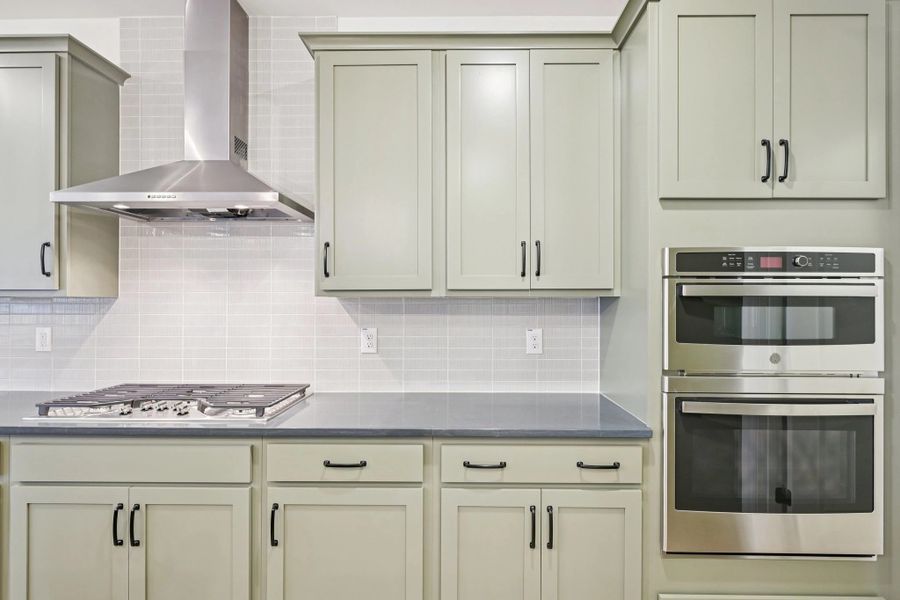 Kitchen featuring the AW Collection® Rosemary - Matte black, light wood, and garden-inspired style.