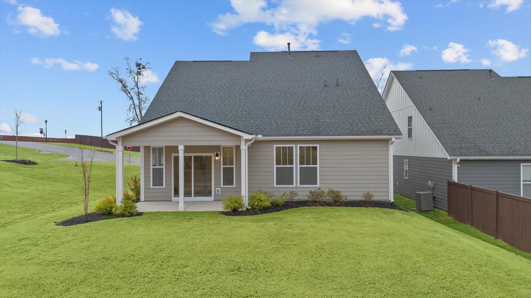Exterior details and patio area of a home in Pleasant Falls, Moore (Image 21).