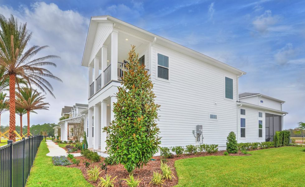 Front exterior of a new home in Seven Pines, Jacksonville, FL, highlighting curb appeal (Image 19). Front exterior of a new home in Seven Pines, Jacksonville, FL, highlighting curb appeal (Image 19).