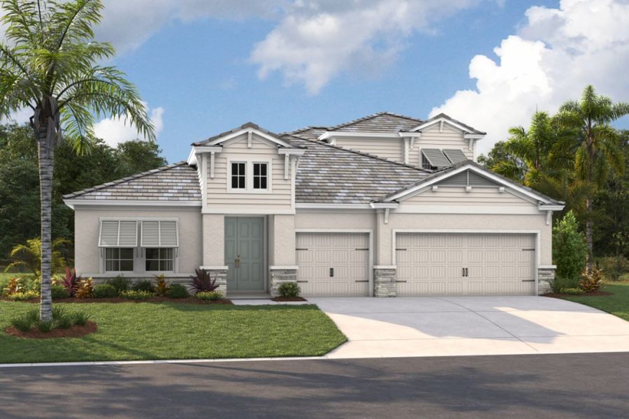 Representative exterior photo of a completed home built from the Bayshore II by Homes by WestBay in Pasadena Ridge, Pasadena Hills, FL (Image 4).