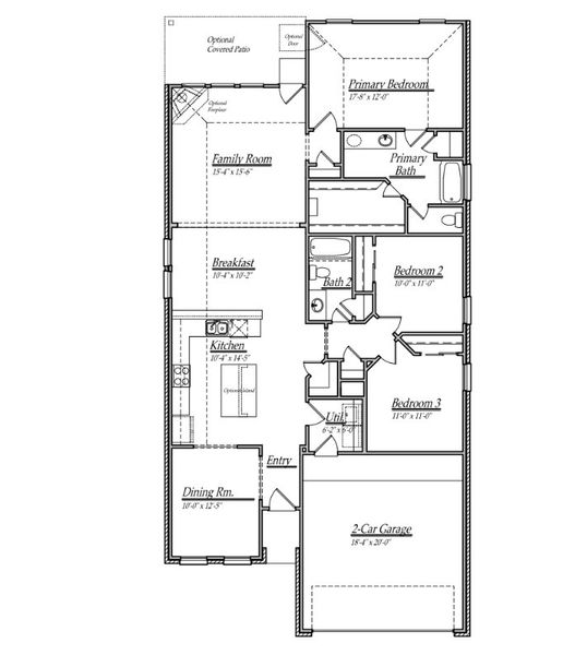 Image 6 representing the Plan 217 by Long Lake Ltd. in Olympia Fields, Fresno, TX.