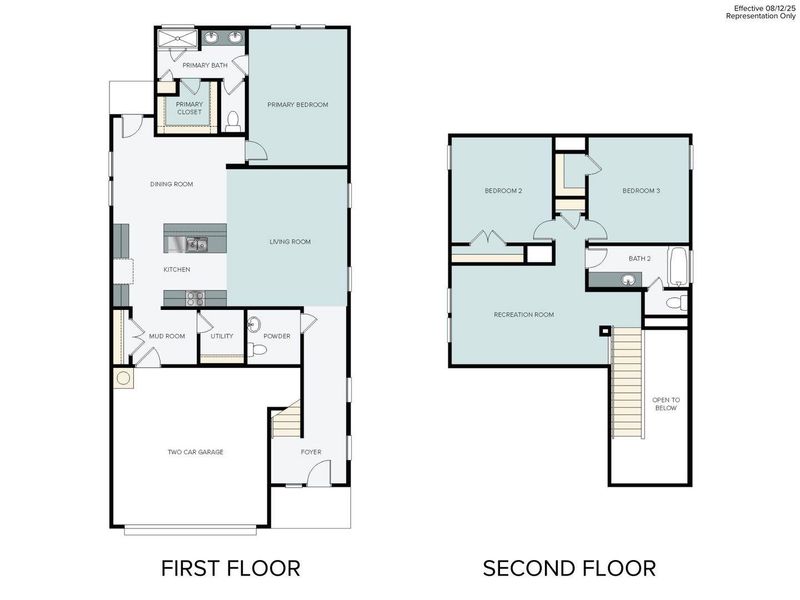 2D floor plan layout of this home in Clear Creek, Round Rock, TX (Image 4).