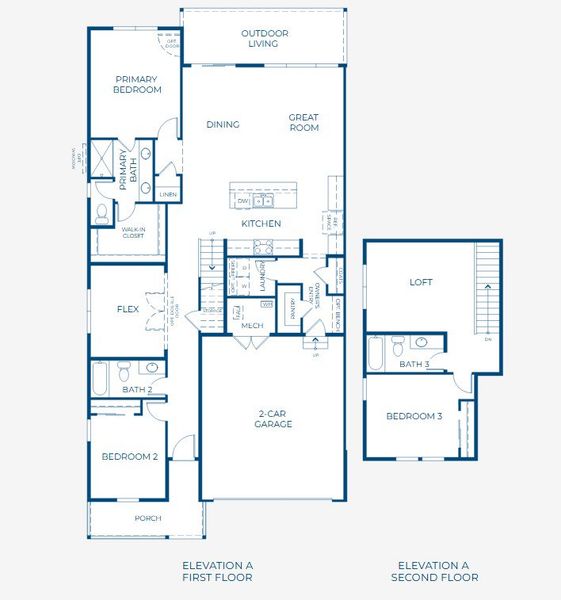 2D floor plan layout for the The Windom by Risewell Homes in Cordovan, Firestone, CO (Image 4).