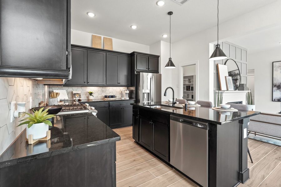Furnished interior view inside a new home in Bridgeland, Cypress (Image 53).