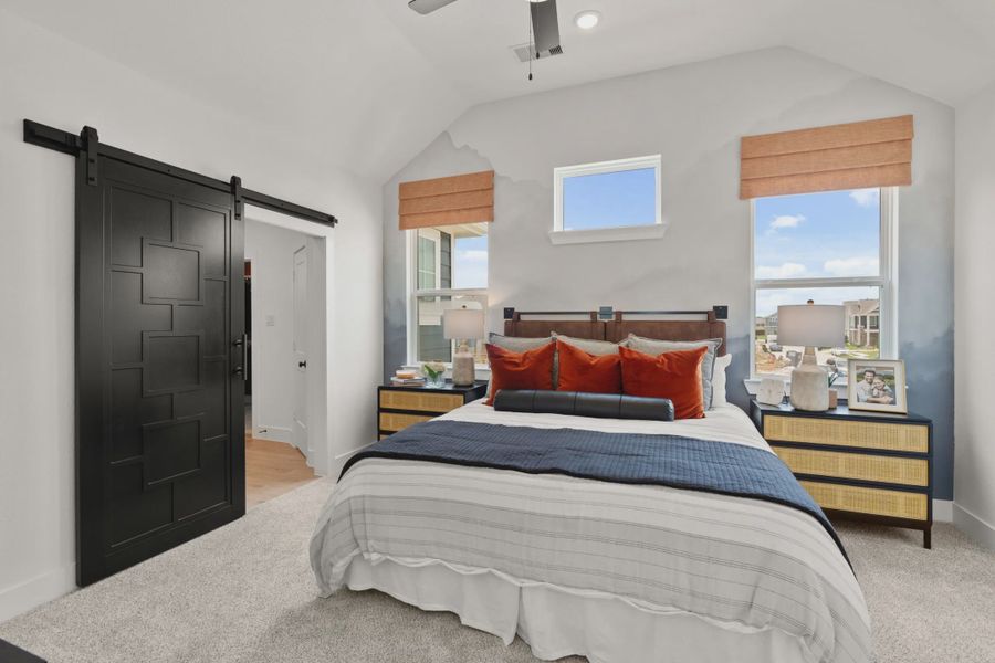 Representative furnished interior of a home built from the Dillon by Chesmar Homes in Meridiana Courtyard Collection, Manvel (Image 12).
