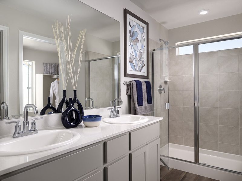 Furnished interior view inside a new home in Horizon Uptown: The Mountain Collection, Aurora (Image 7). Furnished interior view inside a new home in Horizon Uptown: The Mountain Collection, Aurora (Image 7).