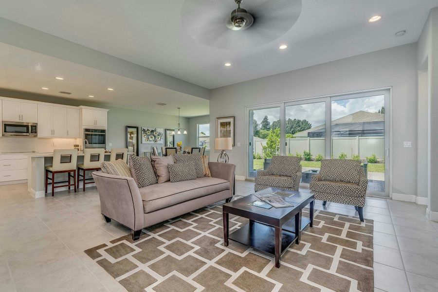 2D floor plan layout for the Aurora by GHO Homes in High Pointe, Vero Beach, FL (Image 42).