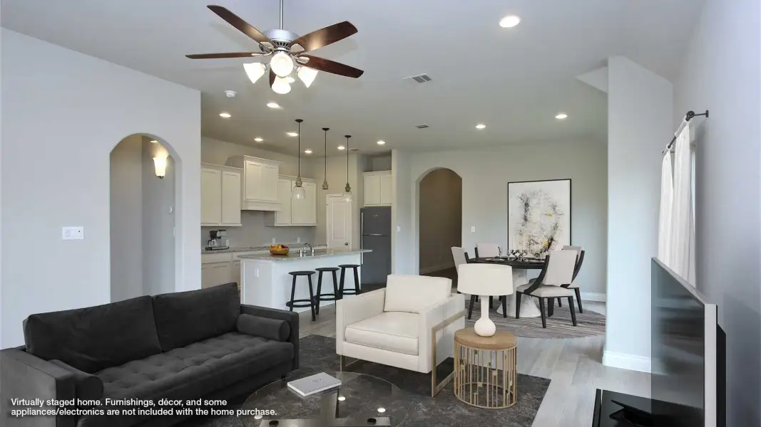 Furnished interior view inside a new home in Cross Creek West, Fulshear (Image 2).