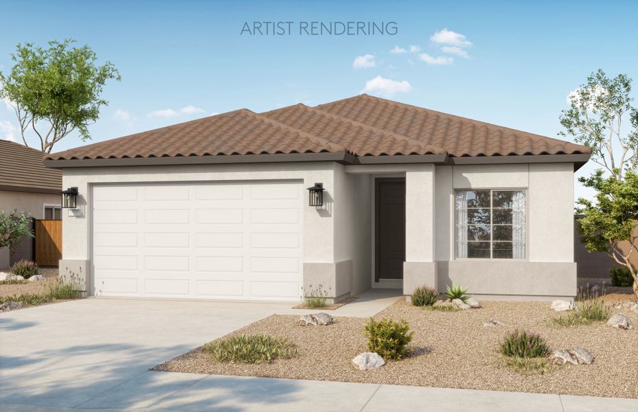 Representative exterior photo of a completed home built from the Vervain by Pulte Homes in Shadow Ridge, Avondale, AZ (Image 20). Representative exterior photo of a completed home built from the Vervain by Pulte Homes in Shadow Ridge, Avondale, AZ (Image 20).