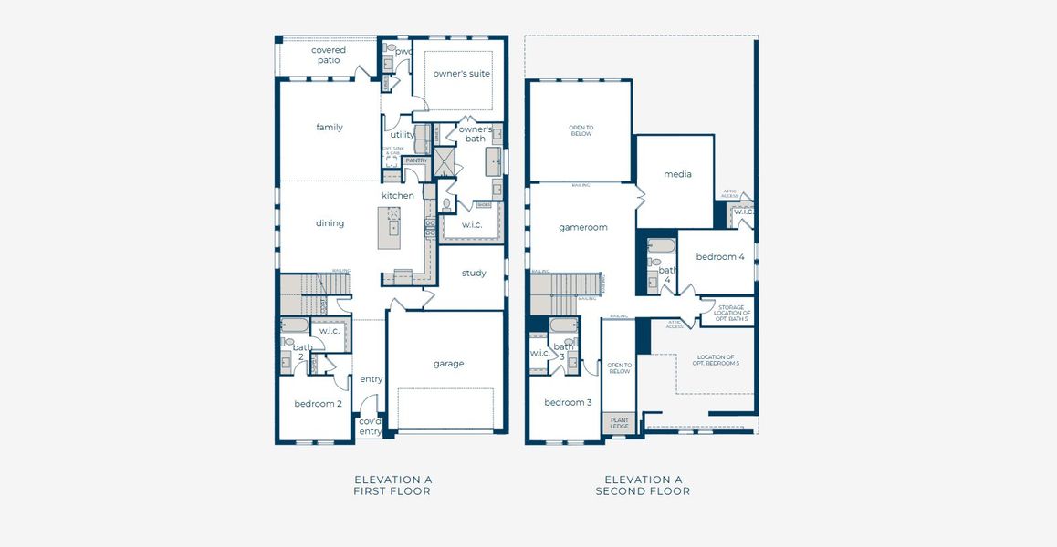 2D floor plan layout for the Tristan by Normandy Homes in Rainwater Crossing, Celina, TX (Image 3).