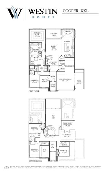 2D floor plan layout for the The Cooper XXL by Westin Homes in The Grand Prairie, Hockley, TX (Image 2). 2D floor plan layout for the The Cooper XXL by Westin Homes in The Grand Prairie, Hockley, TX (Image 2).